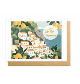 Wanderlust Wenskaart - Wanderlust, Een hele fijne verjaardag - Dubbele kaart + Envelop