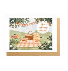 Wanderlust Wenskaart - Wanderlust, Fijne verjaardag voor jou - Dubbele kaart + Envelop