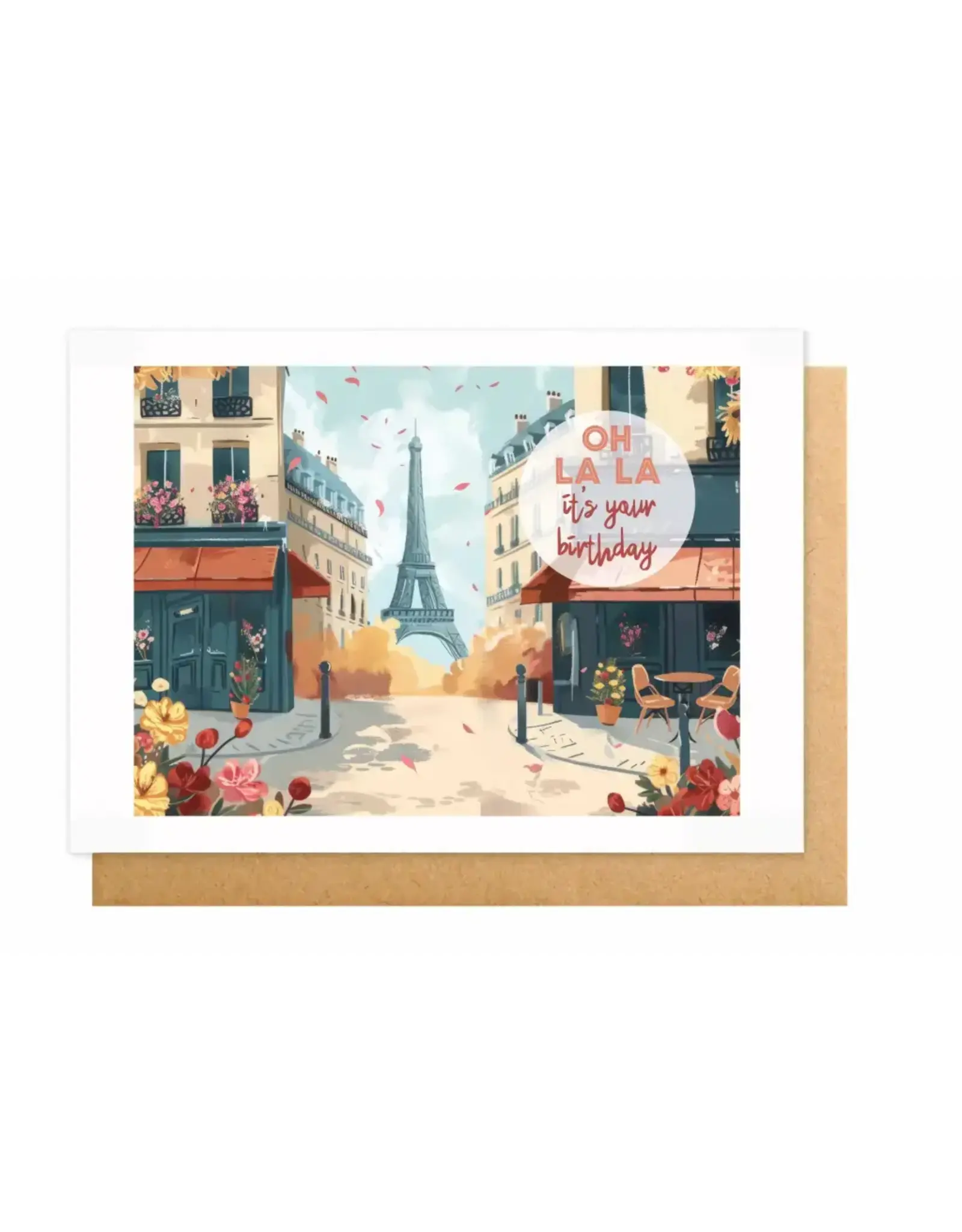 Wanderlust Wenskaart - Wanderlust, Oh lala it's your birthday - Dubbele kaart + Envelop