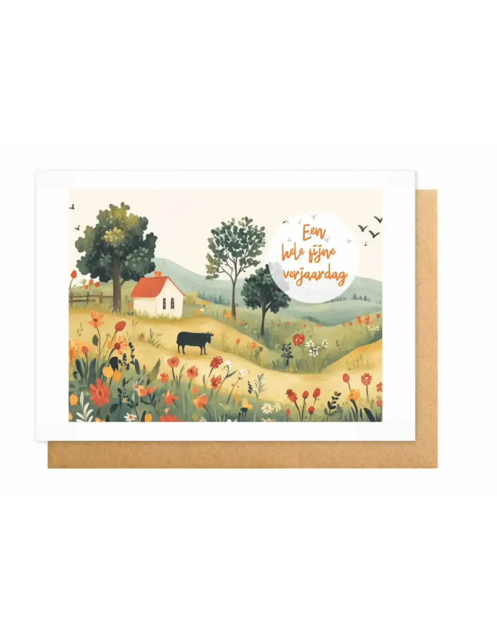 Wanderlust Wenskaart - Wanderlust, Een hele fijne verjaardag - Dubbele kaart + Envelop