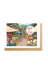 Wanderlust Wenskaart - Wanderlust, Dank je wel - Dubbele kaart + Envelop