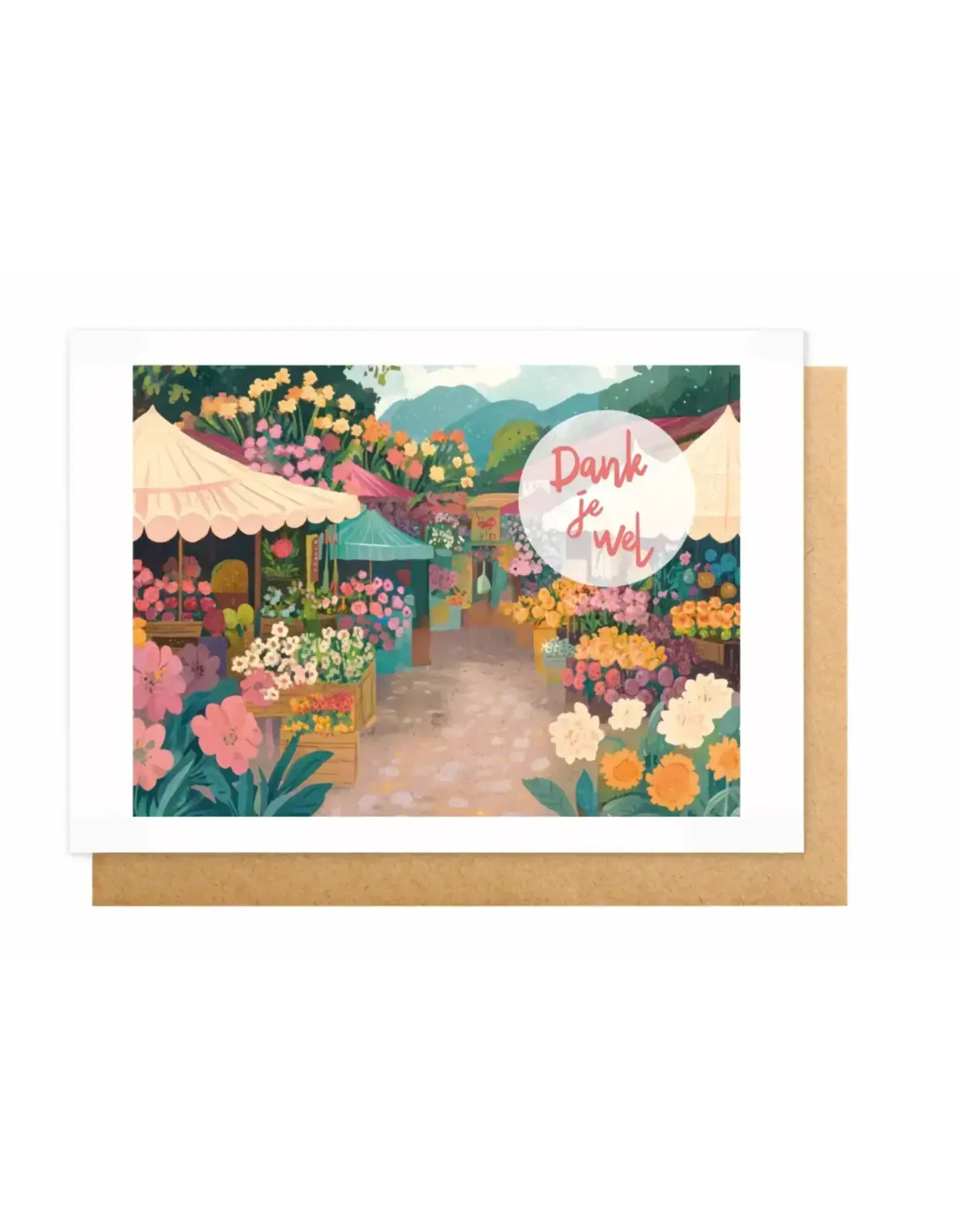 Wanderlust Wenskaart - Wanderlust, Dank je wel - Dubbele kaart + Envelop