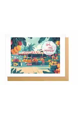 Wanderlust Wenskaart - Wanderlust, Heel veel beterschap - Dubbele kaart + Envelop