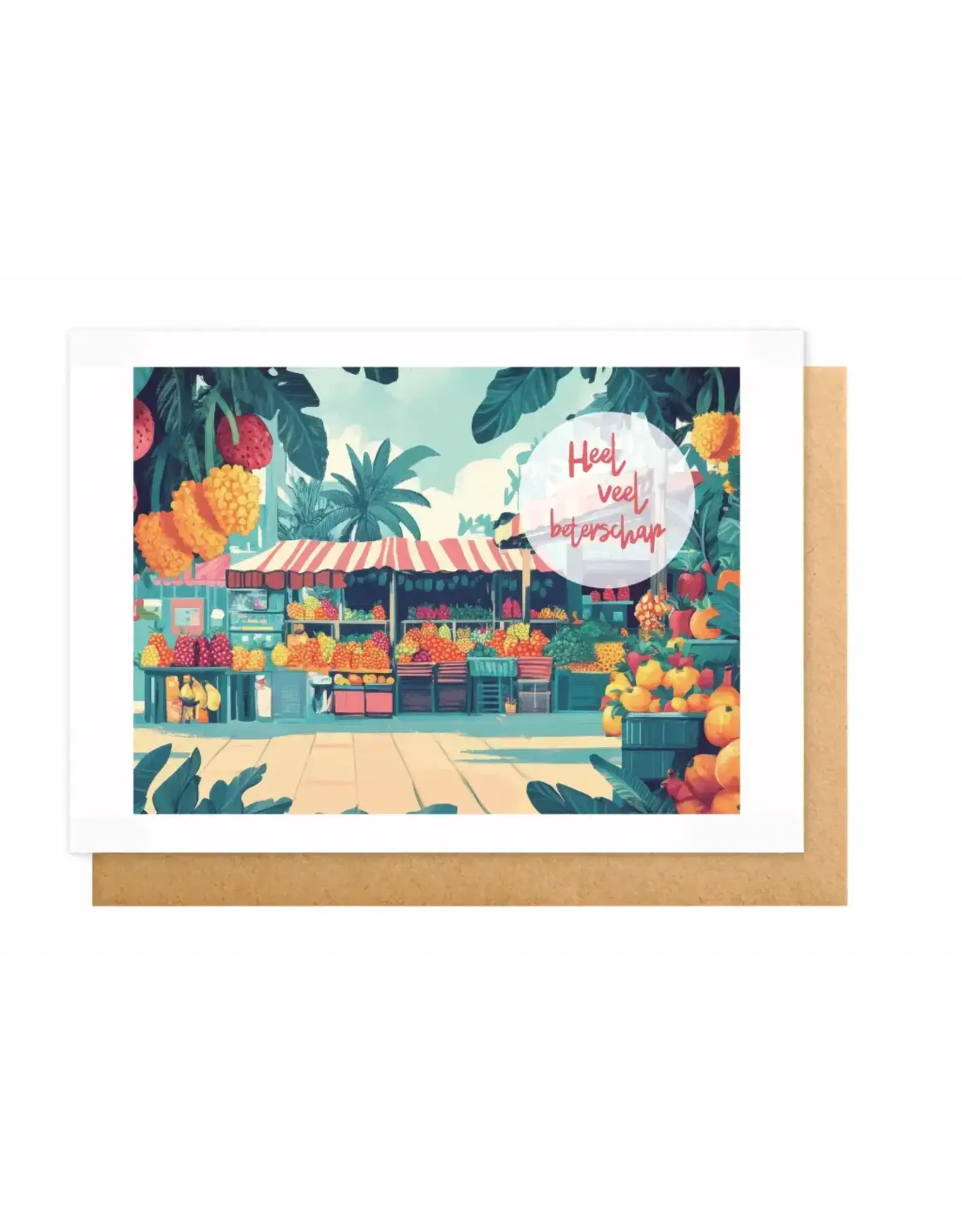 Wanderlust Wenskaart - Wanderlust, Heel veel beterschap - Dubbele kaart + Envelop