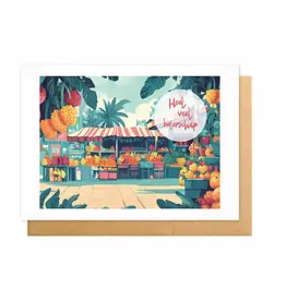 Wanderlust Wenskaart - Wanderlust, Heel veel beterschap - Dubbele kaart + Envelop