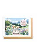 Wanderlust Wenskaart - Wanderlust, Proficiat met jullie huwelijk - Dubbele kaart + Envelop