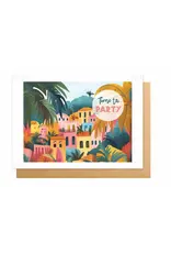 Wanderlust Wenskaart - Wanderlust, Time to party - Dubbele kaart + Envelop