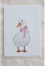 getekenddoorzusje Wenskaart - Klein Gansje, Roze - Postkaart + Envelop
