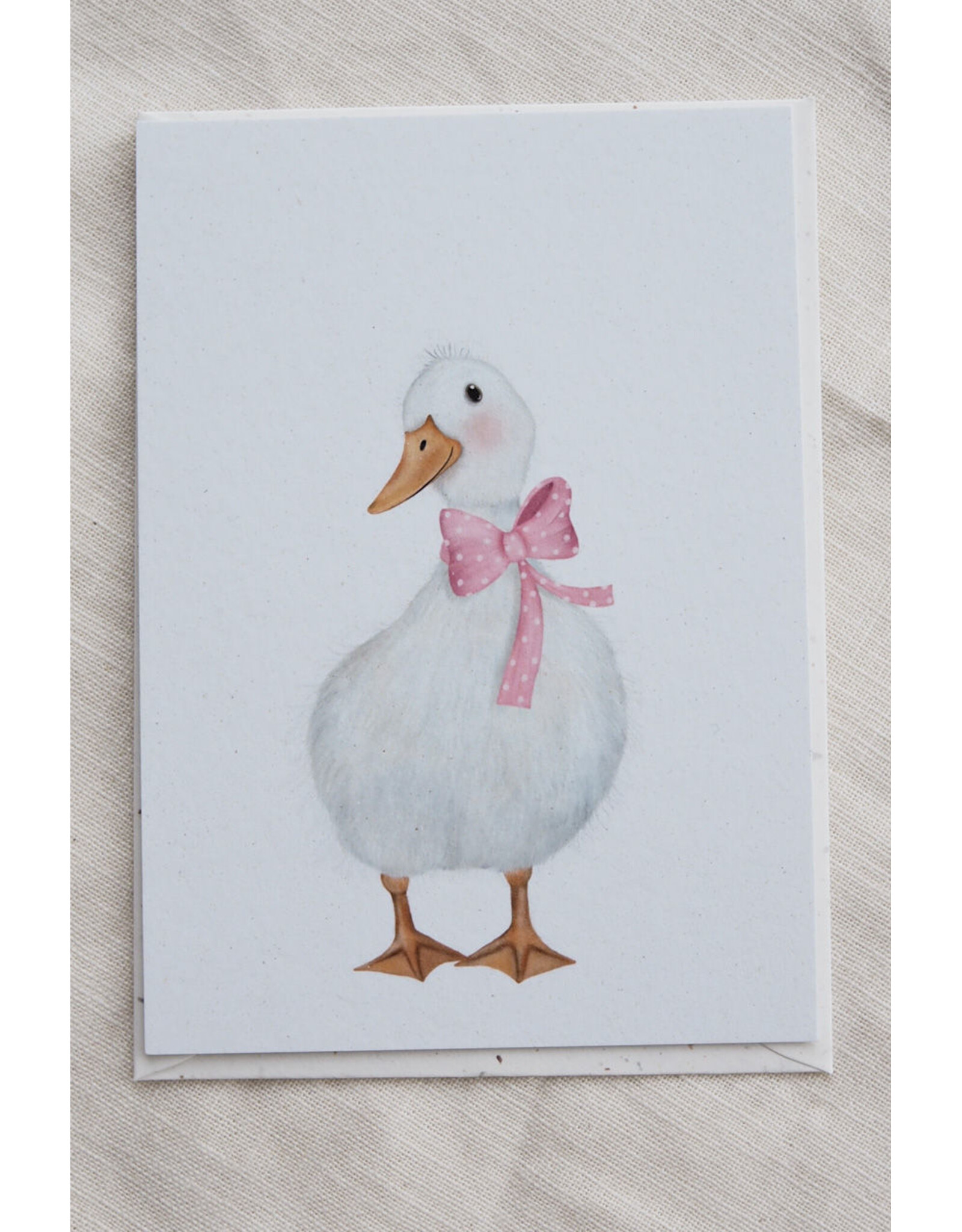 getekenddoorzusje Wenskaart - Klein Gansje, Roze - Postkaart + Envelop