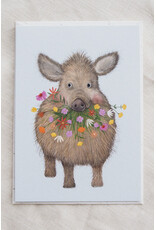 getekenddoorzusje Wenskaart - Zwijntje - Postkaart + Envelop