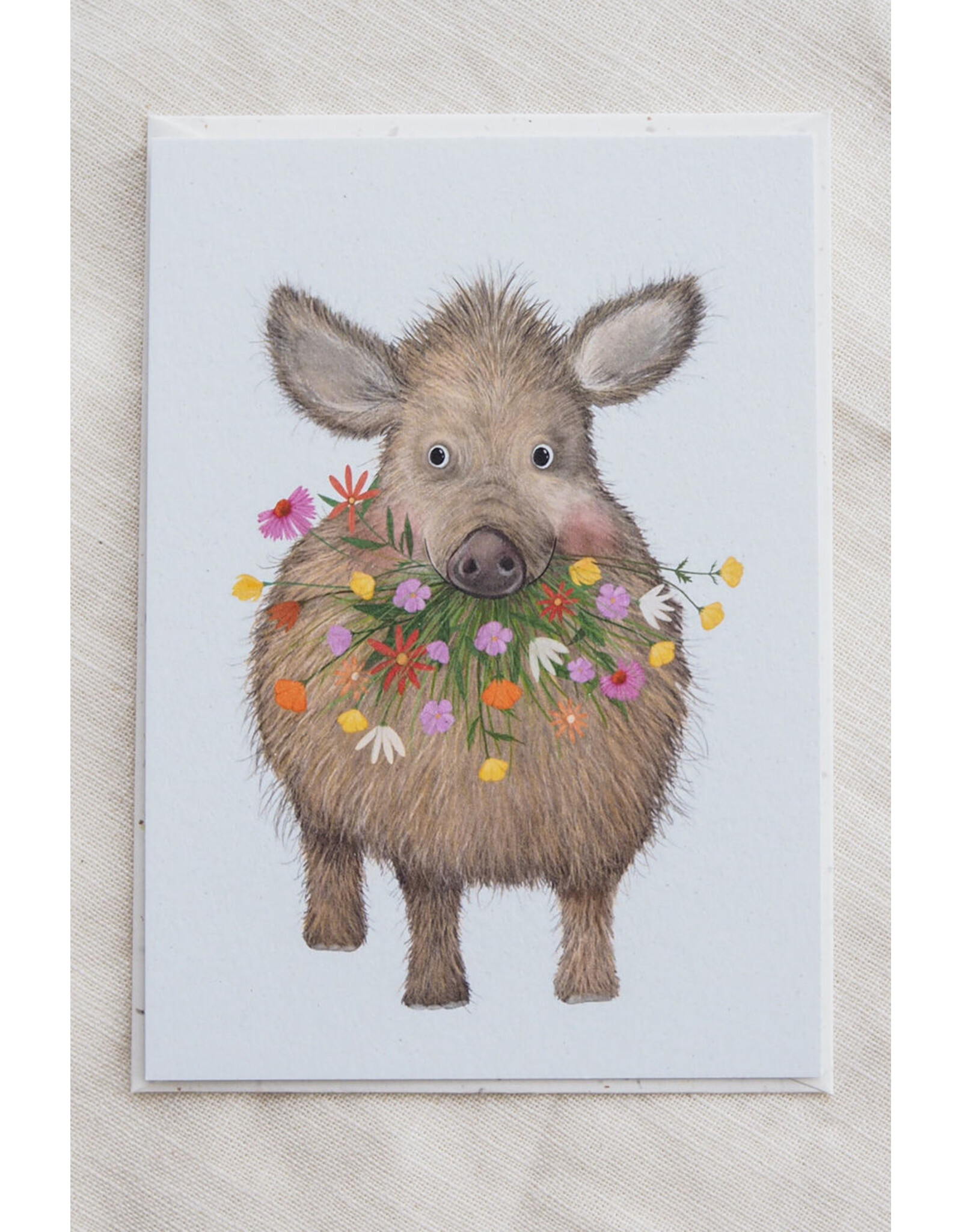 getekenddoorzusje Wenskaart - Zwijntje - Postkaart + Envelop