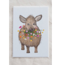 getekenddoorzusje Wenskaart - Zwijntje - Postkaart + Envelop