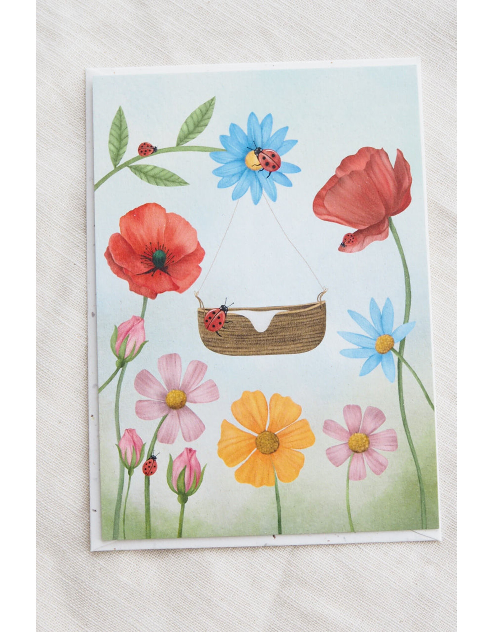 getekenddoorzusje Wenskaart - Bloemenkind - Postkaart + Envelop