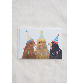 getekenddoorzusje Wenskaart - Kippenfeest - Postkaart + Envelop