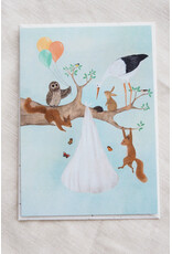 getekenddoorzusje Wenskaart - De komst van een kleintje - Postkaart + Envelop