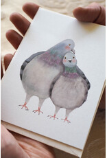 getekenddoorzusje Wenskaart - Tortelduifjes - Postkaart + Envelop