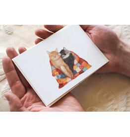 getekenddoorzusje Wenskaart - Katten met dekentje - Postkaart + Envelop