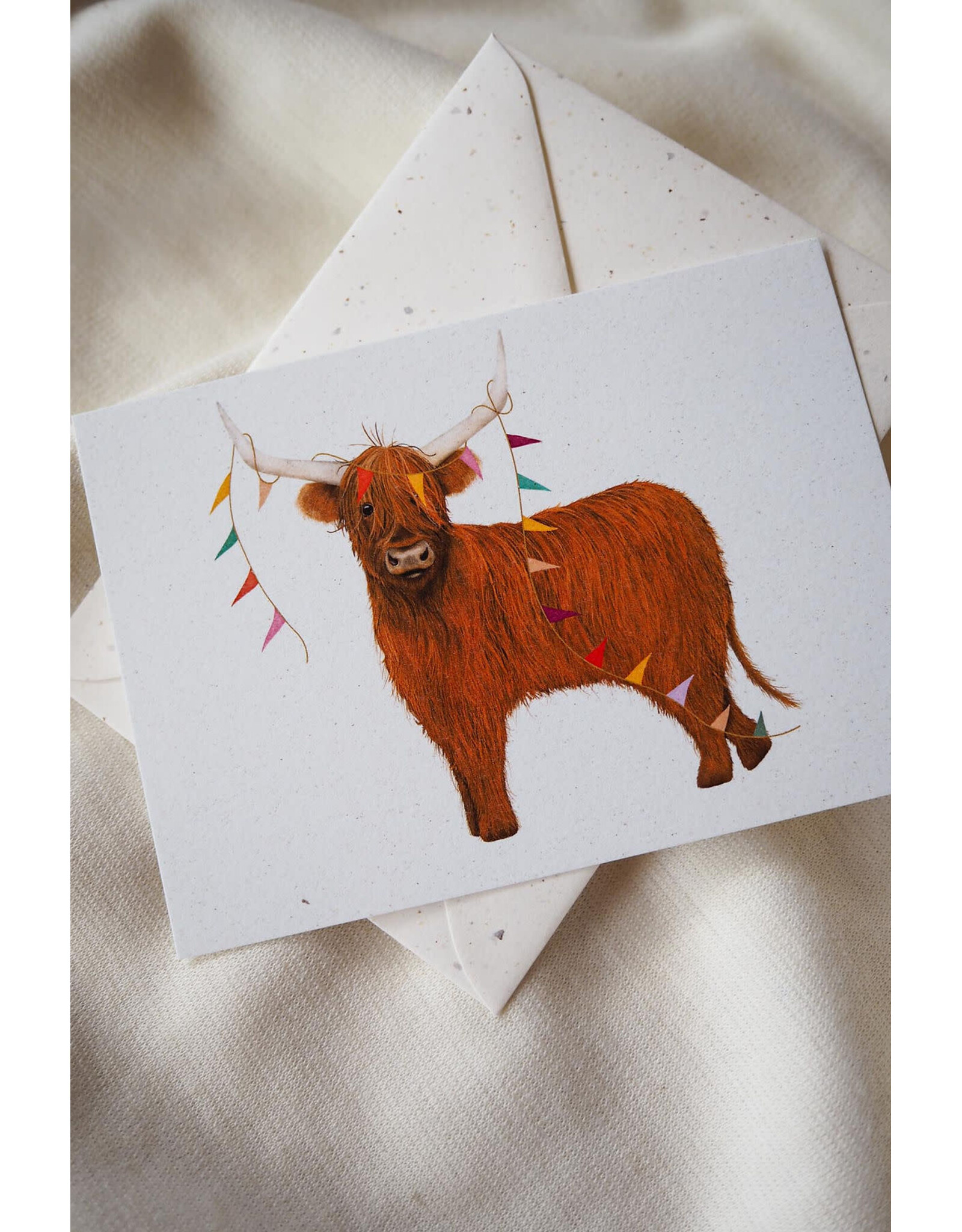 getekenddoorzusje Wenskaart - Schotse Feestlander - Postkaart + Envelop