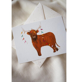 getekenddoorzusje Wenskaart - Schotse Feestlander - Postkaart + Envelop