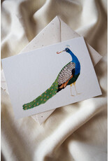 getekenddoorzusje Wenskaart - Pauw - Postkaart + Envelop