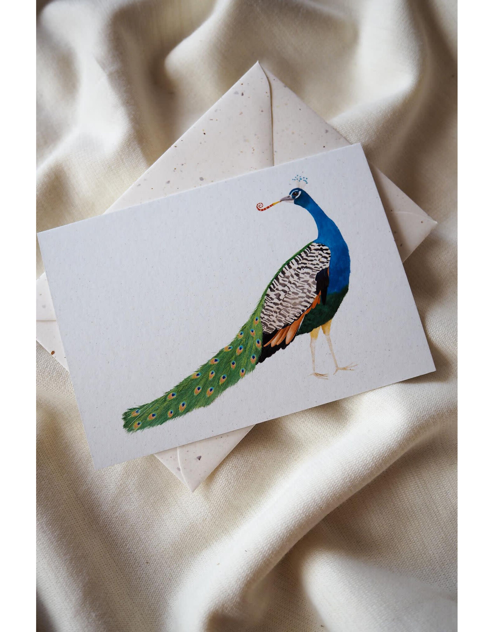 getekenddoorzusje Wenskaart - Pauw - Postkaart + Envelop