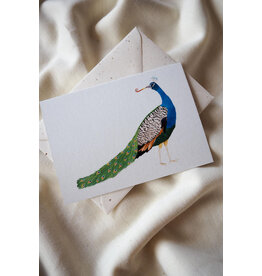 getekenddoorzusje Wenskaart - Pauw - Postkaart + Envelop