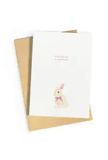 Studio Zwoane Wenskaart - Konijntje Communie - Dubbele kaart + Envelop