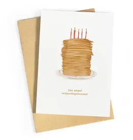 Studio Zwoane Wenskaart - Een stapel verjaardagswensen - Dubbele kaart + Envelop