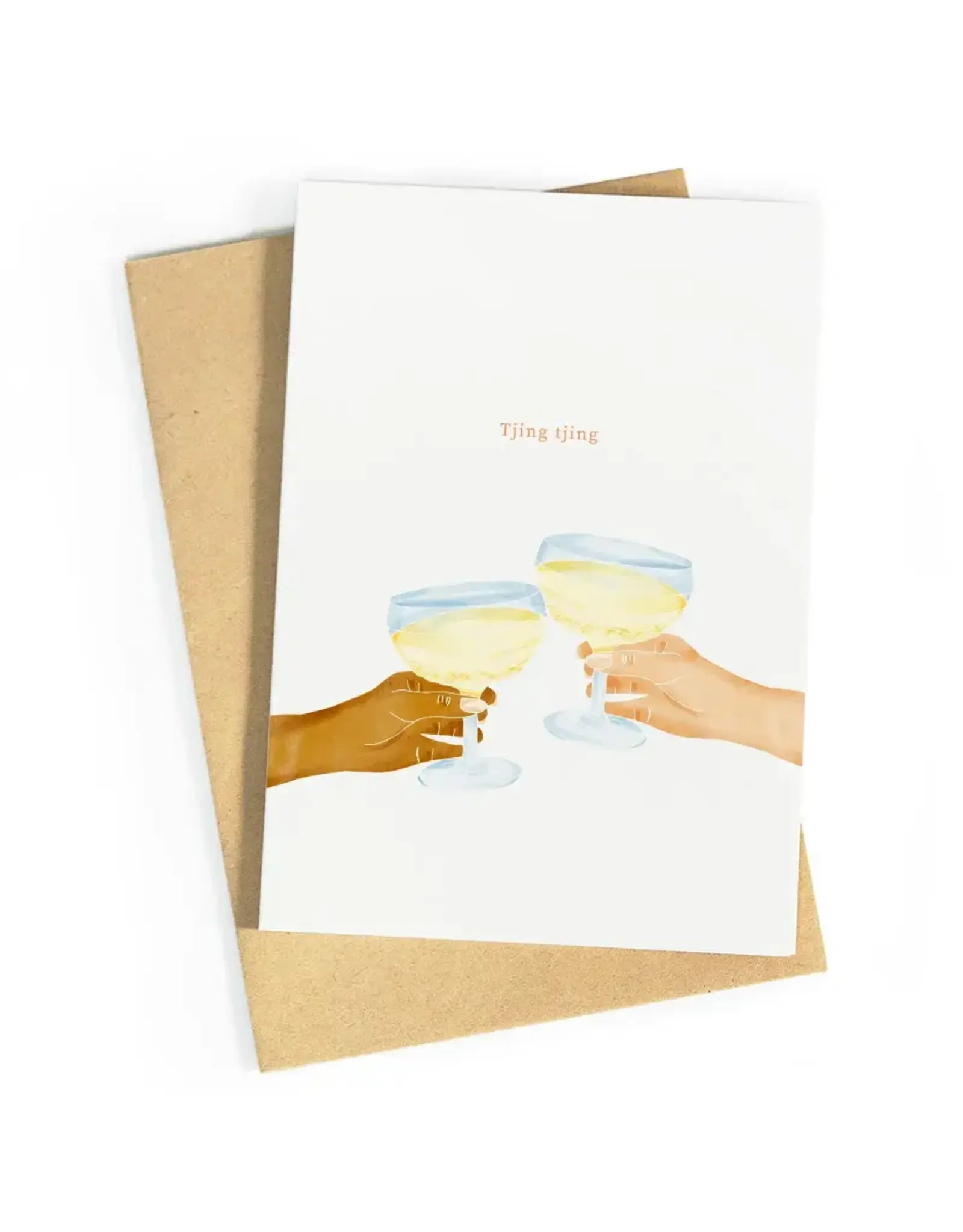 Studio Zwoane Wenskaart - Tjing Tjing - Dubbele kaart + Envelop