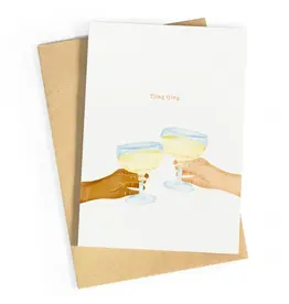 Studio Zwoane Wenskaart - Tjing Tjing - Dubbele kaart + Envelop
