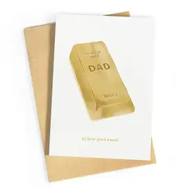 Studio Zwoane Wenskaart - Dad, Jij bent goud waard - Dubbele kaart + Envelop