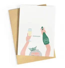 Studio Zwoane Wenskaart - Pensioen Man - Dubbele kaart + Envelop