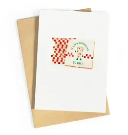 Studio Zwoane Wenskaart - Pizzadozen - Dubbele kaart + Envelop