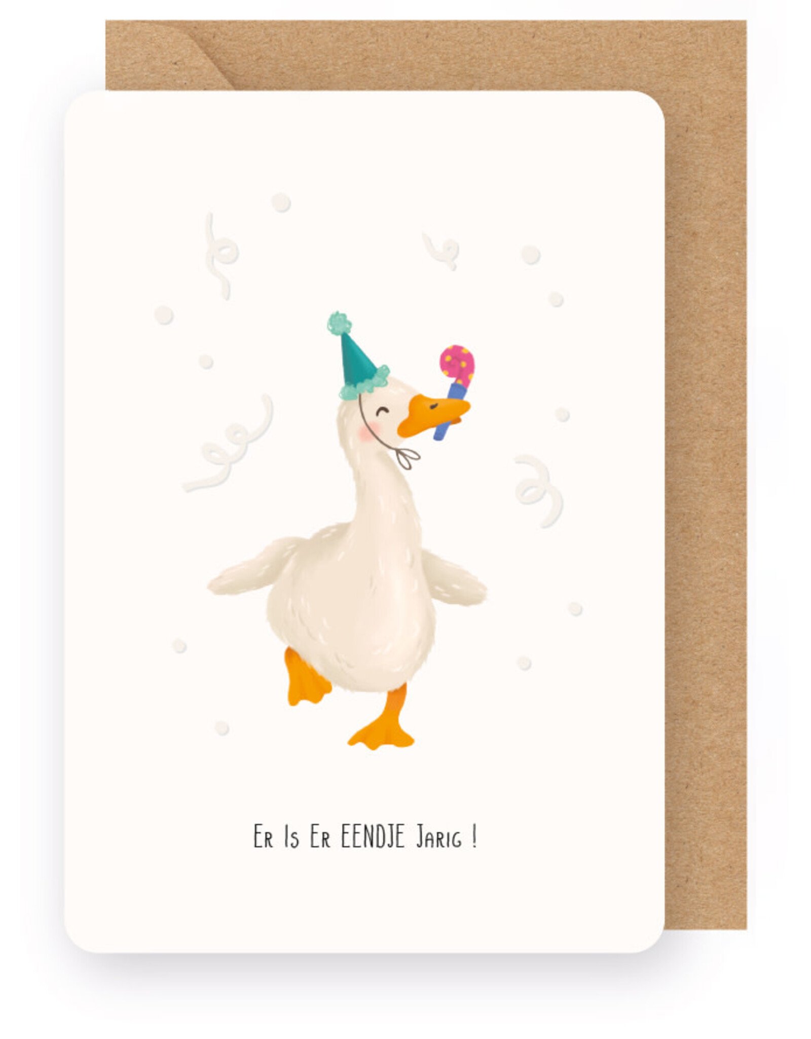 Enfant Terrible Wenskaart - Er is er eendje jarig! - Dubbele Kaart + Envelop