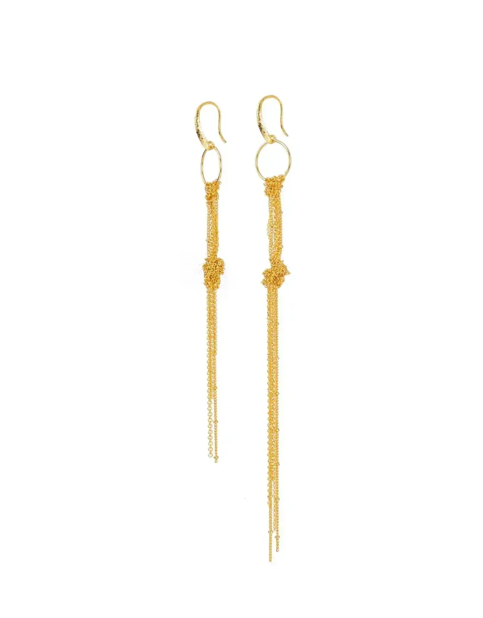 Murielle Perrotti Oorbel MP - Pompom, Multi kettings Asym - Goud