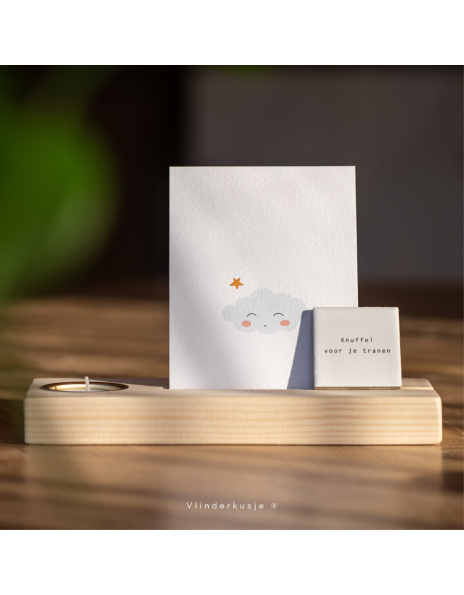 Vlinderkusjes Mini Troosttegeltje - Knuffel voor je tranen - 5,5 x 5,5 cm