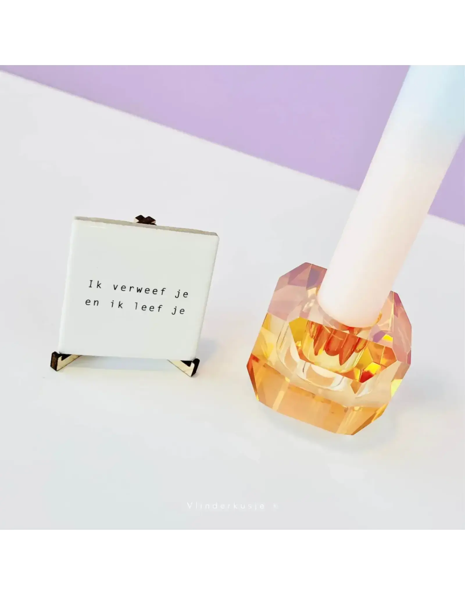 Vlinderkusjes Houten Standaardje voor Mini troosttegeltje