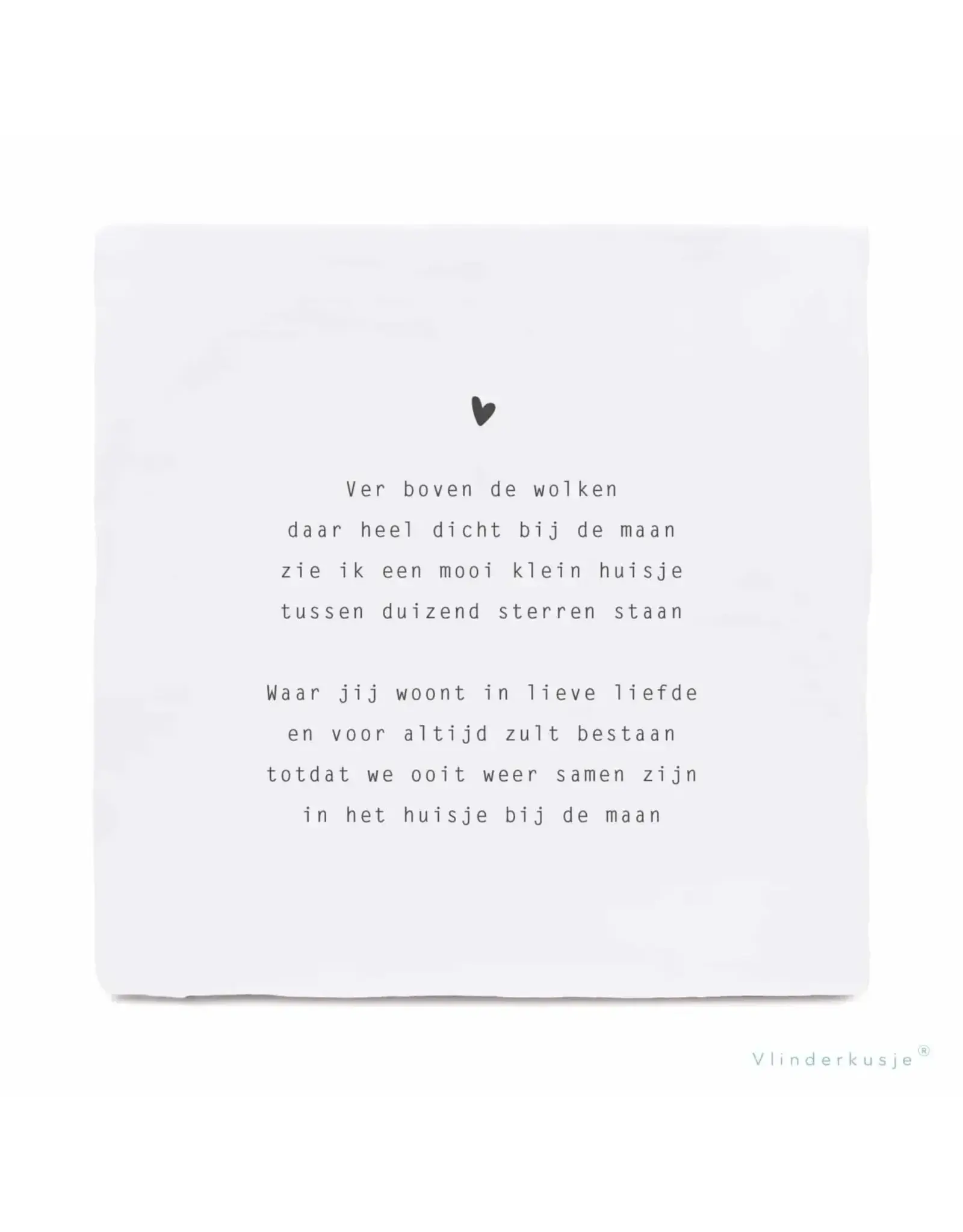 Vlinderkusjes Troosttegel - Huisje op de maan - 13 x 13