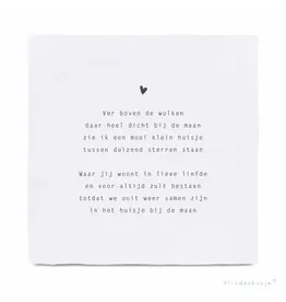 Vlinderkusjes Troosttegel - Huisje op de maan - 13 x 13