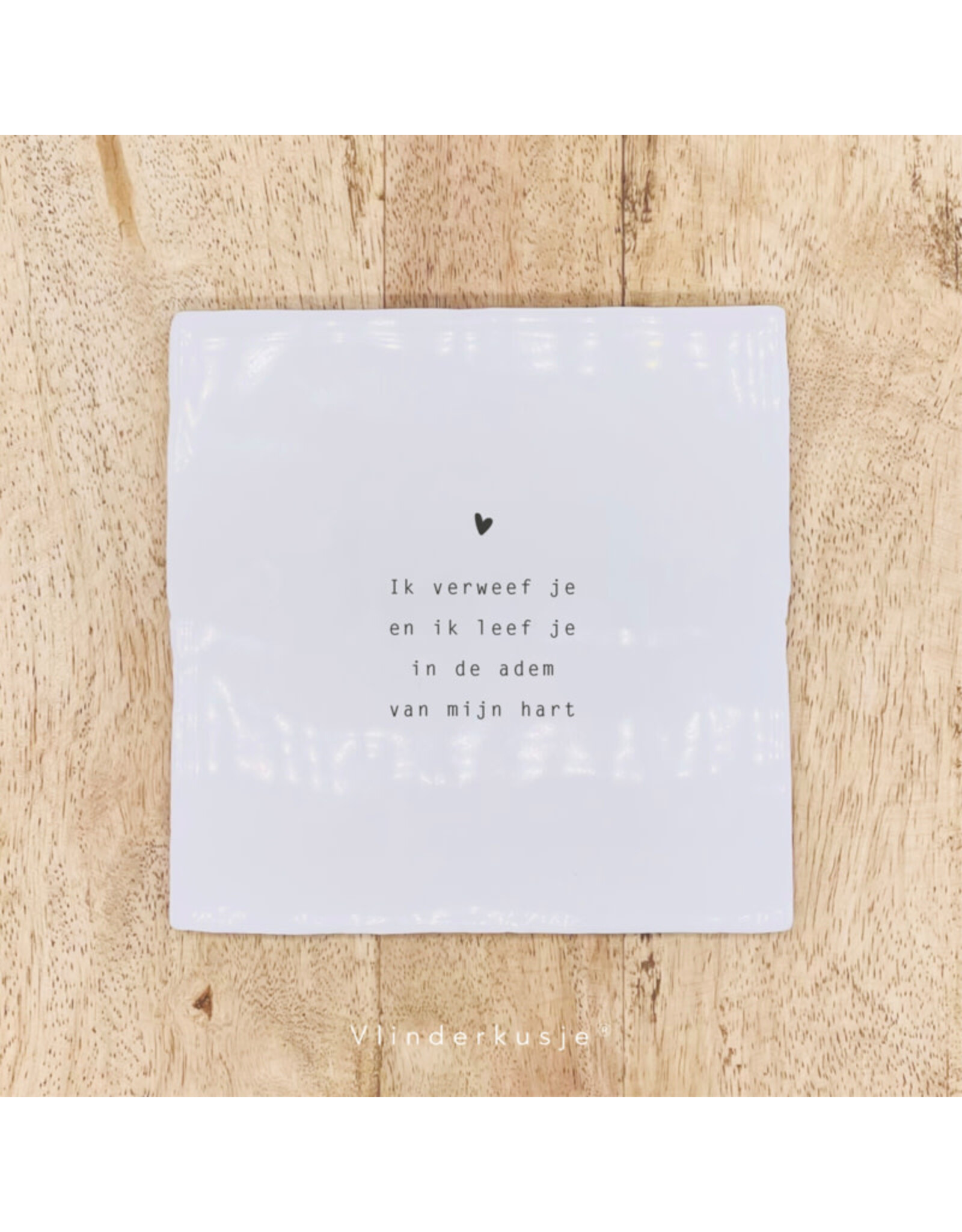 Vlinderkusjes Troosttegel - Ik verweef je - 13 x 13