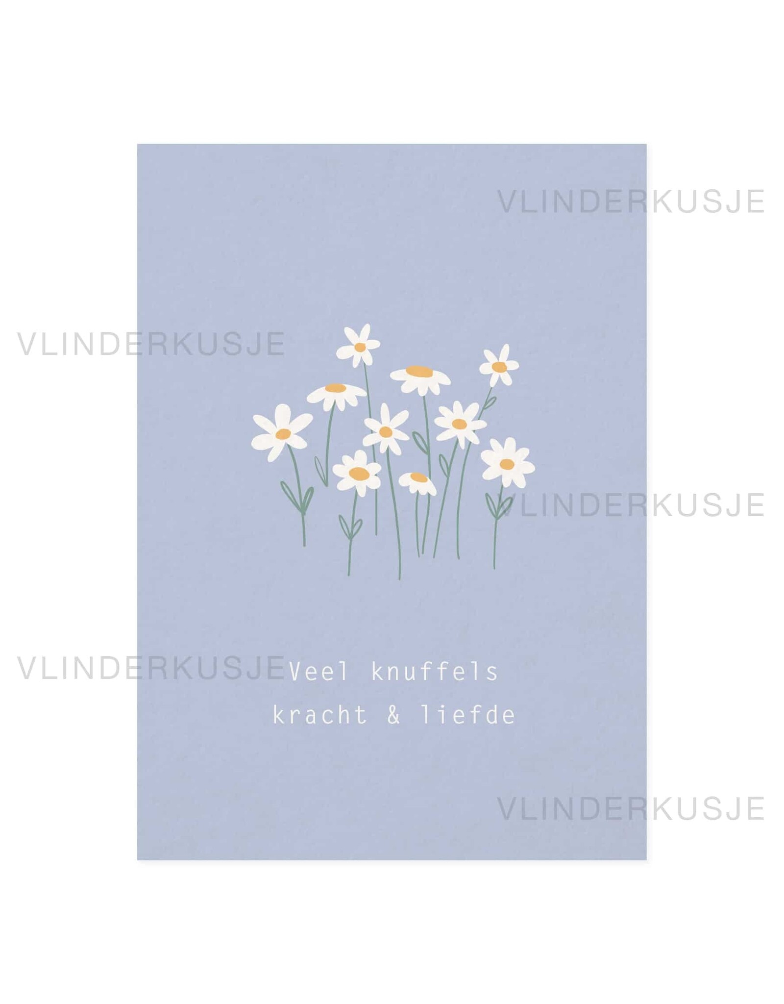 Vlinderkusjes Wenskaart - Veel knuffels kracht en liefde - Postkaart + Envelop