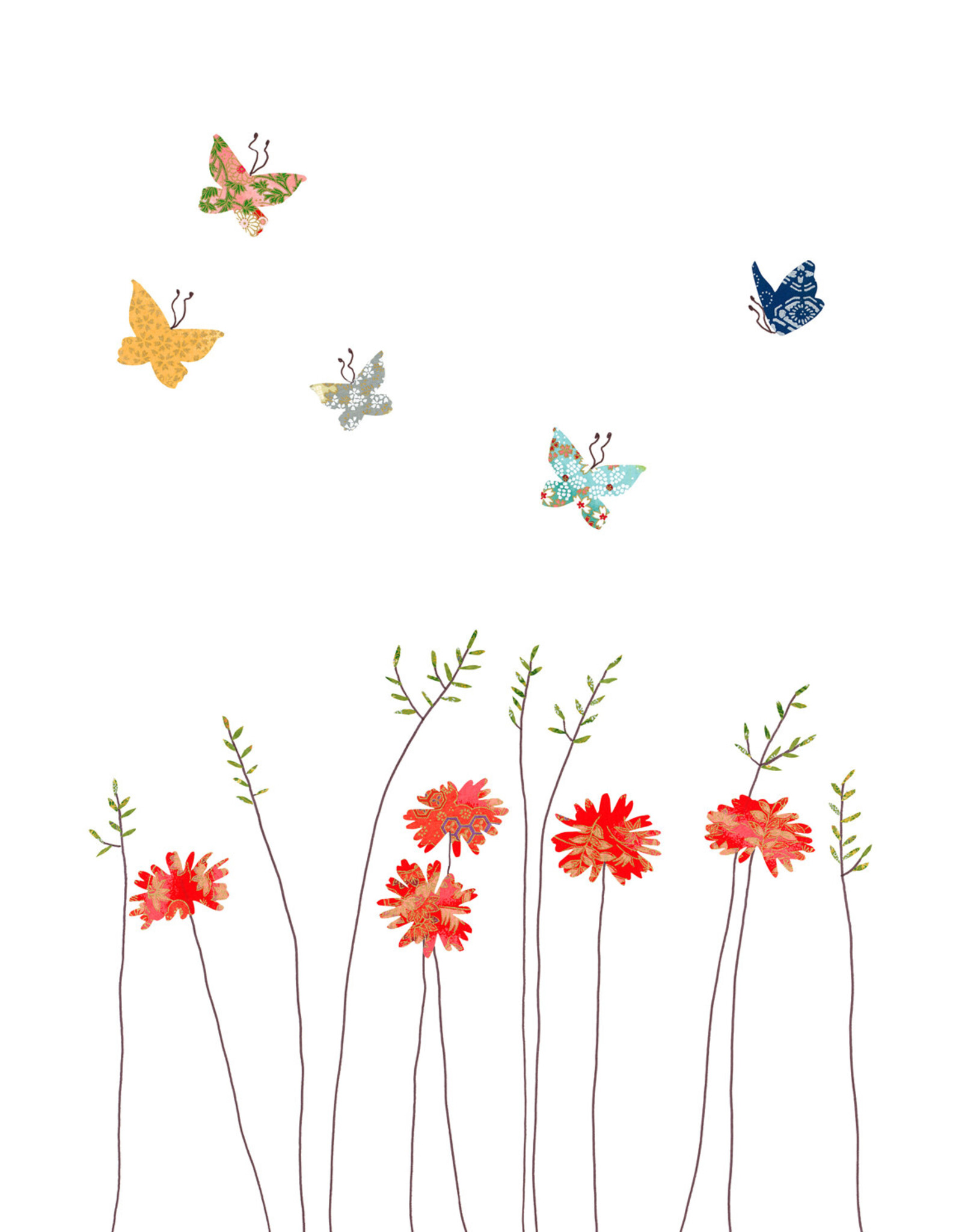 Eloise Hall Wenskaart - Daisies & Butterfies  - Dubbele Kaart + Envelop