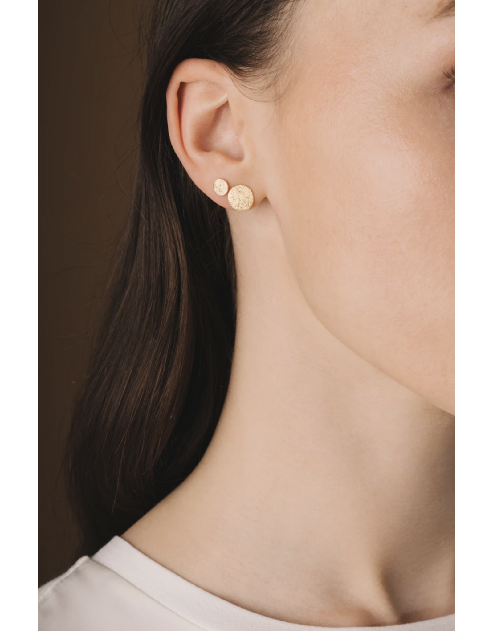 Studio MHL Oorbel MHL - Small Foil Disc, Ø 6mm - Goud - Verguld 18K