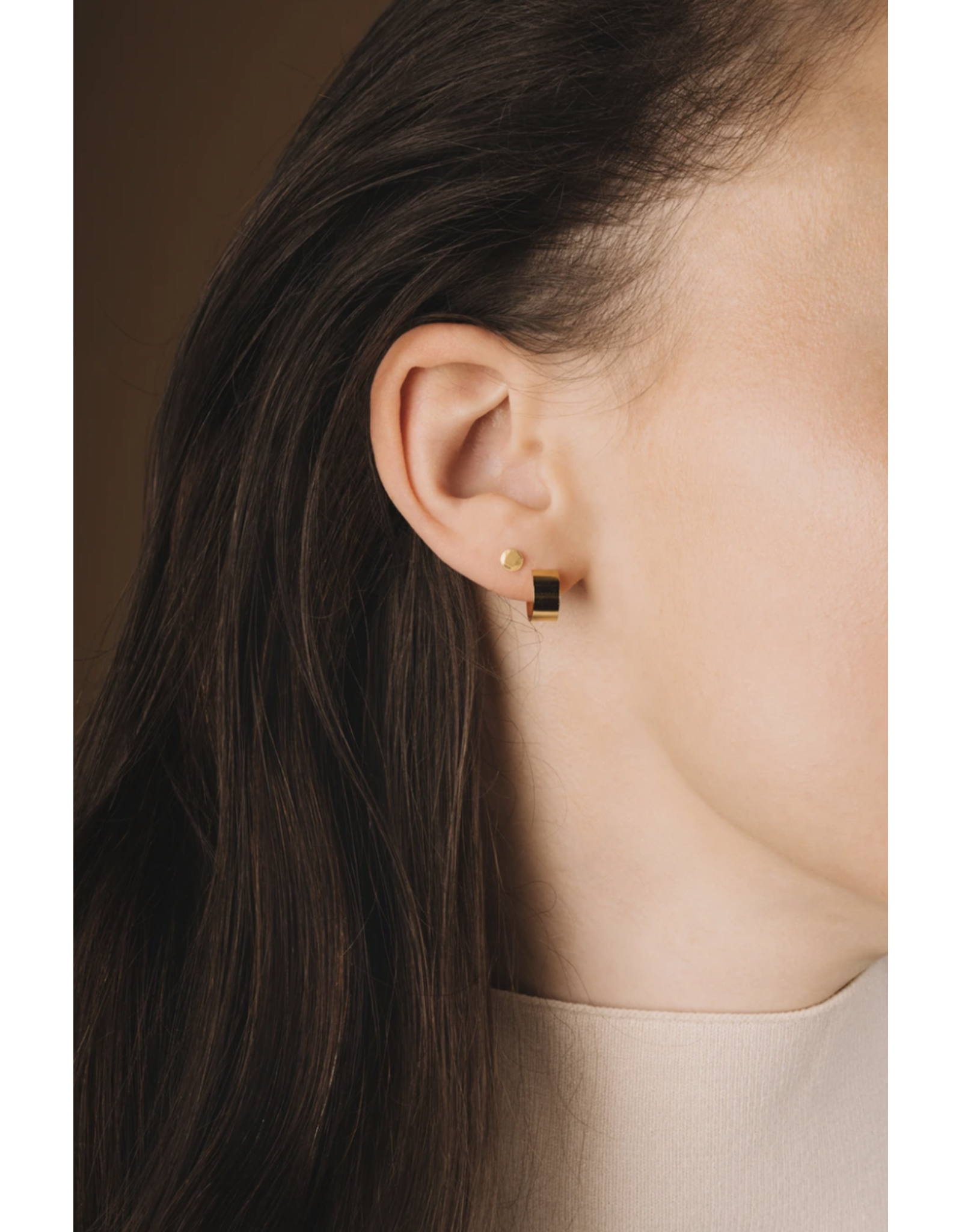 Studio MHL Oorbel MHL - Gehamerd Schijfje - 4mm - Zilver925