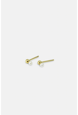 Studio MHL Oorbel MHL - Druppel, Witte parel, 6mm  - Goud (Verguld 18K)