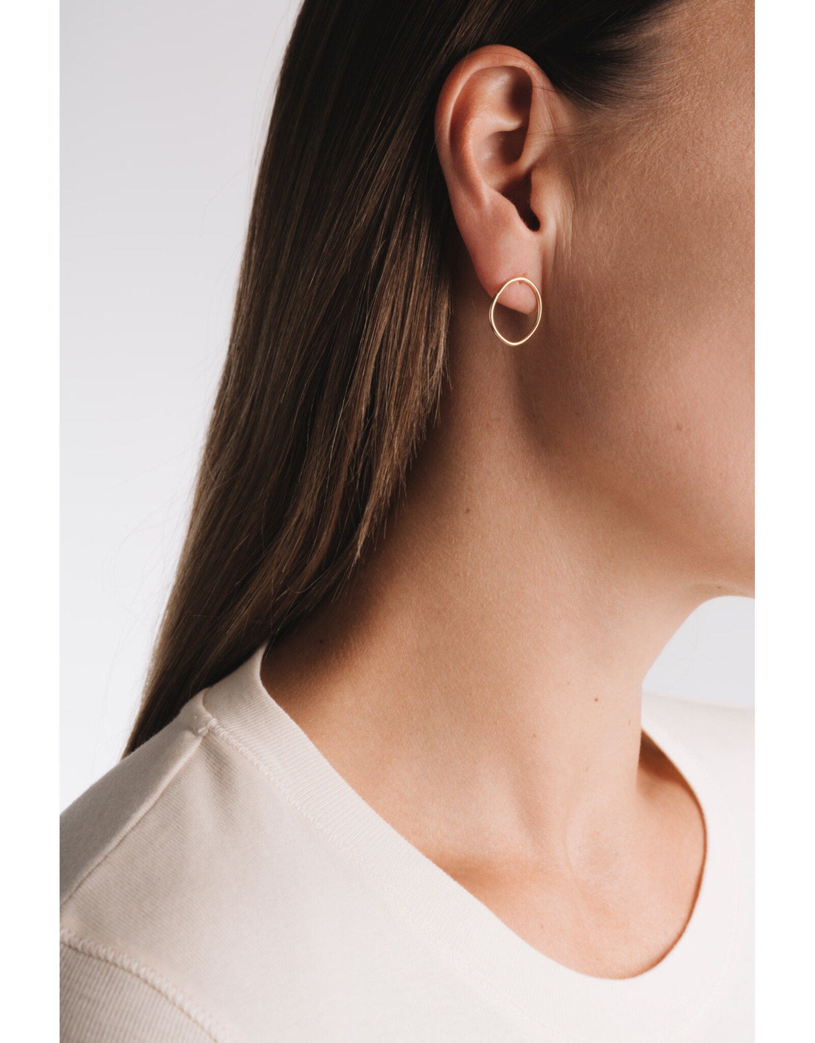 Studio MHL Oorbel MHL - Ovaal van draad, S - Goud (Verguld 18K)