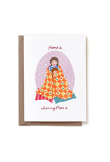 Reddish Design Wenskaart - Mom home blanket - Dubbele kaart + Envelop