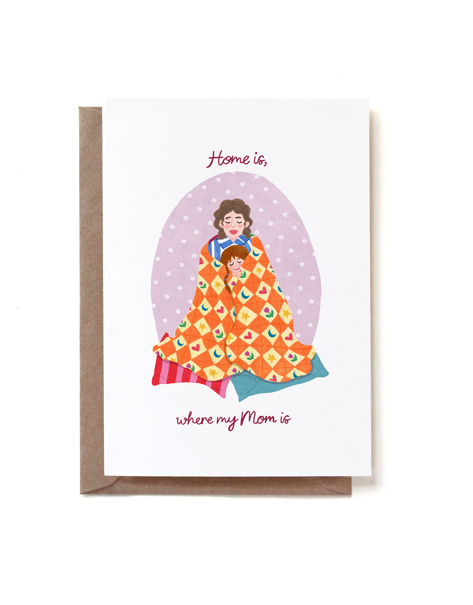 Reddish Design Wenskaart - Mom home blanket - Dubbele kaart + Envelop