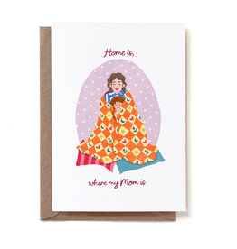 Reddish Design Wenskaart - Mom home blanket - Dubbele kaart + Envelop
