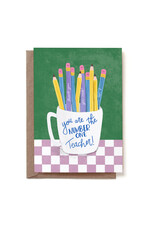 Reddish Design Wenskaart - Teacher Pencils - Dubbele Kaart + Envelop